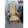 Image 1 : Mahogany Tan Fabric Rocking Chair