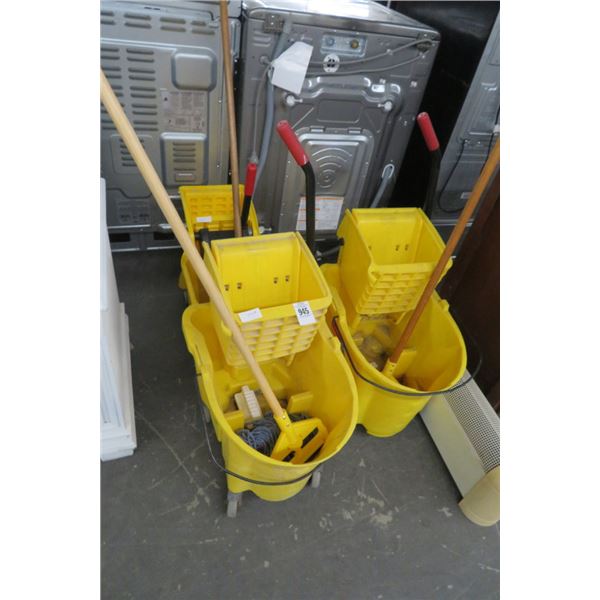 3-Rubbermaid Mop Bucket & Mop - 3 X $