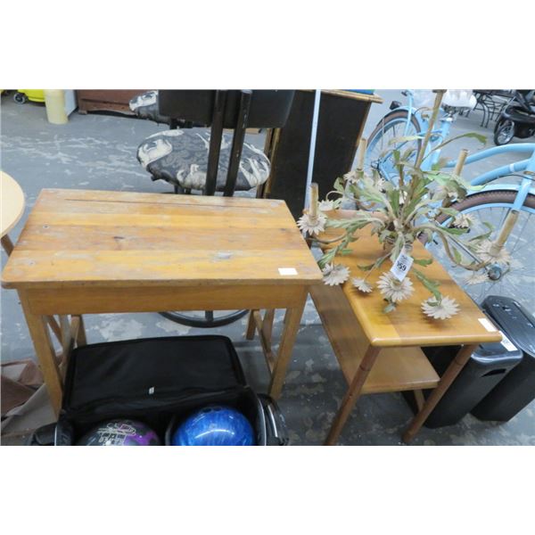 Oak Side Table & Desk