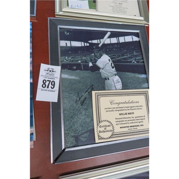 Willie Mays Autographed Photo w/COA