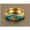 Image 1 : A HIDALGO 18K YELLOW GOLD DIAMOND AND ENAMEL FLORAL MOTIF RING