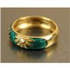 Image 2 : A HIDALGO 18K YELLOW GOLD DIAMOND AND ENAMEL FLORAL MOTIF RING
