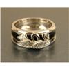 Image 1 : A HIDALGO 18K WHITE GOLD SWAN MOTIF AND BLACK ENAMEL RING