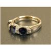 Image 2 : AN 18K WHITE GOLD, DIAMOND AND SAPPHIRE RING