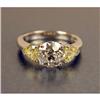 Image 2 : A PLATINUM, DIAMOND AND YELLOW SAPPHIRE RING