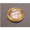 Image 2 : A YELLOW GOLD-FILLED HAND-PAINTED PORCELAIN JACK RUSSEL CIRCULAR PIN