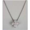 Image 1 : A 14K WHITE GOLD AND DIAMOND FOUR LEAF CLOVER PENDANT WITH FINE CHAIN NECKLACE