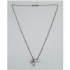 Image 2 : A 14K WHITE GOLD AND DIAMOND FOUR LEAF CLOVER PENDANT WITH FINE CHAIN NECKLACE