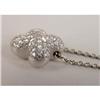 Image 5 : A 14K WHITE GOLD AND DIAMOND FOUR LEAF CLOVER PENDANT WITH FINE CHAIN NECKLACE