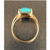 Image 3 : A 14K YELLOW GOLD AND TURQUOISE RING