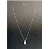 Image 2 : A 14K WHITE GOLD AND DIAMOND THREE STONE PENDANT