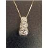 Image 3 : A 14K WHITE GOLD AND DIAMOND THREE STONE PENDANT