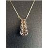 Image 4 : A 14K WHITE GOLD AND DIAMOND THREE STONE PENDANT