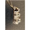 Image 6 : A 14K WHITE GOLD AND DIAMOND THREE STONE PENDANT