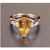 Image 1 : A PLATINUM, YELLOW SAPPHIRE AND DIAMOND RING