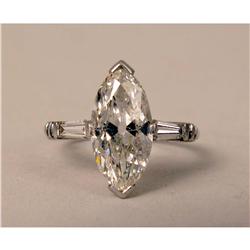 A PLATINUM AND DIAMOND ENGAGEMENT RING