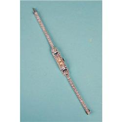 A PLATINUM AND DIAMOND BRACELET WRISTWATCH