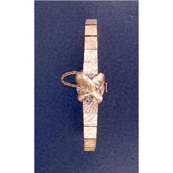 A 14K YELLOW GOLD AND DIAMOND BRACELET WRISTWATCH
