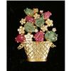 Image 1 : AN 18K YELLOW GOLD, RUBY, EMERALD AND DIAMOND FLOWER POT-FORM
