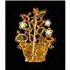 Image 3 : AN 18K YELLOW GOLD, RUBY, EMERALD AND DIAMOND FLOWER POT-FORM