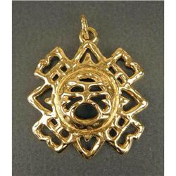 A TIFFANY 18K YELLOW GOLD ABSTRACT SUN-FORM PENDANT