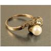 Image 3 : A SILVER-TOPPED GOLD, PEARL AND DIAMOND CROSSOVER RING