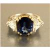 Image 2 : A PLATINUM, 18K YELLOW GOLD, SAPPHIRE AND DIAMOND RING