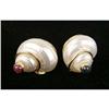 Image 1 : A PAIR OF SEAMAN SHEPPS 14K YELLOW GOLD, RUBY AND SAPPHIRE
