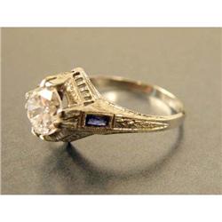 A PLATINUM AND DIAMOND RING