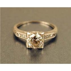 A PLATINUM AND DIAMOND ENGAGEMENT RING