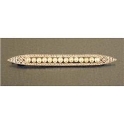 A MAUBOUSSIN NATURAL PEARL AND DIAMOND BROOCH