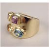 Image 3 : A MODERN 14K YELLOW GOLD AND HARDSTONE RING
