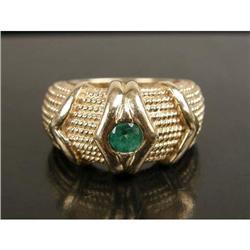 A 14K YELLOW GOLD ROPE-FORM RING