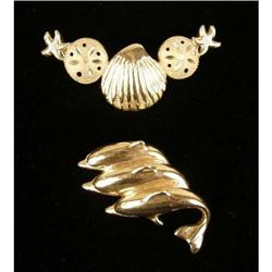 TWO 14K YELLOW GOLD ENHANCERS