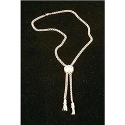 A 14K YELLOW GOLD VICTORIAN SLIDE CHAIN WITH CENTER PLAQUE