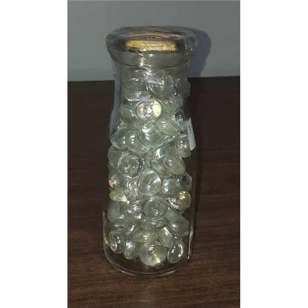 GLASS CREAM BOTTLE WITH ORIGINAL CAP 2.5" X 6.5"