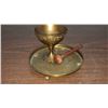 Brass mortar & wooden pestle on a 7" brass tray