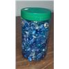 Image 2 : Peanut butter Jar full of glass beads 3.5 in by 6.5 in