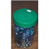 Image 3 : Peanut butter jar with glass beads 3.5 in by 6.5 in