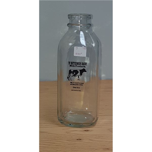 VINTAGE "D' DUTCHMANDAIRY" MILK BOTTLE 9.25" TALL