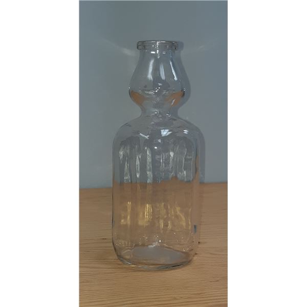 ANTIQUE MILK BOTTLE WITH CREAM BUBBLE 10.5" X 3.5"