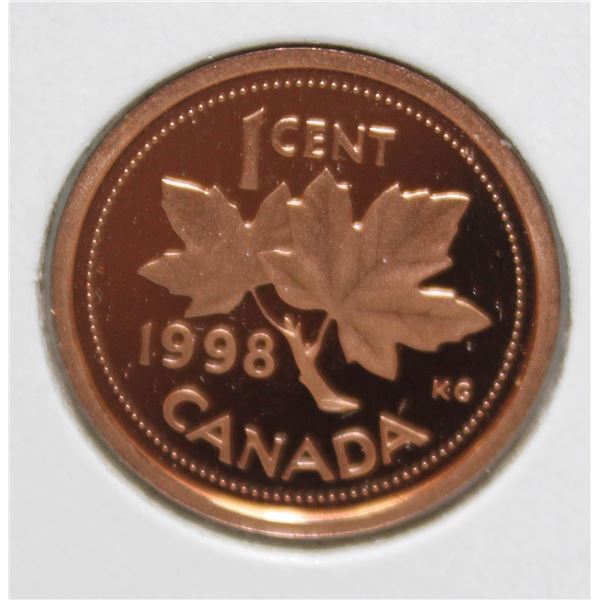 1998 PROOF FINISH CANADA 1 CENT