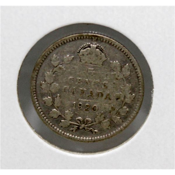 1920 GEORGE V CANADA SILVER  FISHSCALE 