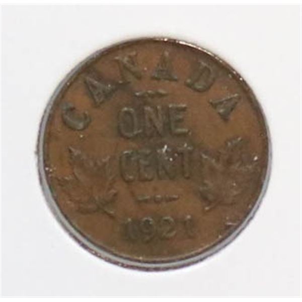 1921 SEMI-KEY DATE CANADA SMALL CENT