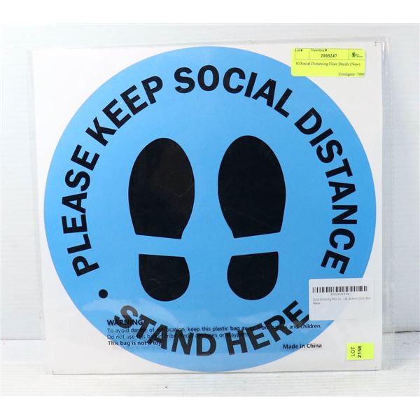 10 SOCIAL DISTANCING FLOOR DECALS - NEW