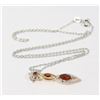 Image 1 : #318-RED GARNET NECKLACE & PENDANT 18"