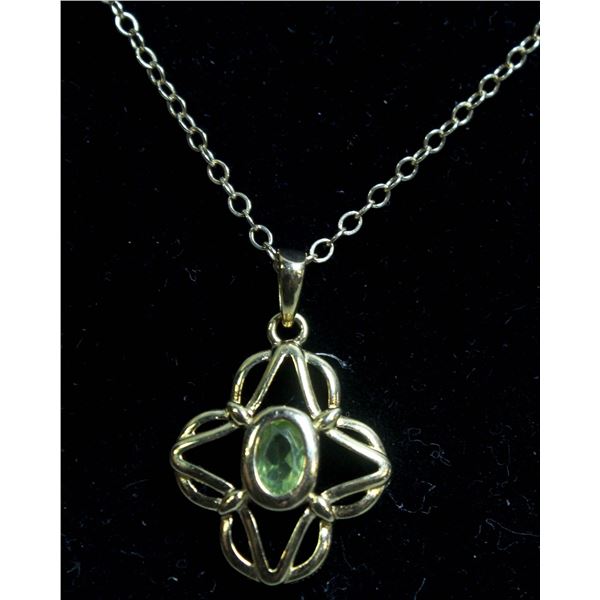 #307-PERIDOT NECKLACE & PENDANT 18 