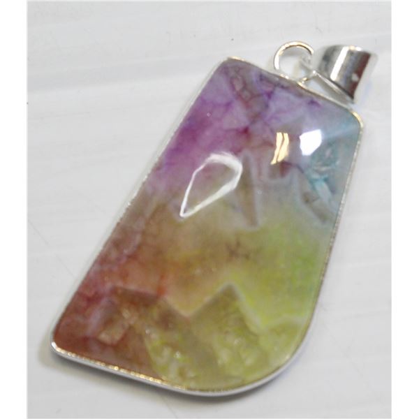 #35-NATURAL RAINBOW SOLAR QUARTZ PENDANT