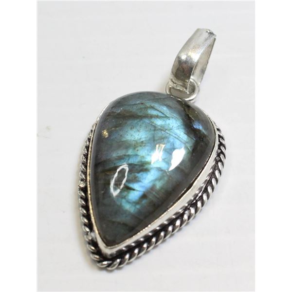 #11-NATURAL FIRE LABRADORITE PENDENT