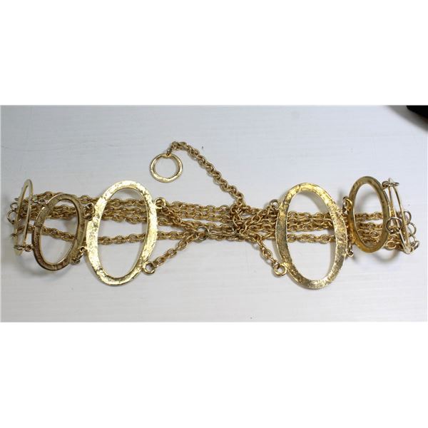 LARGE 34" GOLD TONE LADIES COSTUME NECKLACE